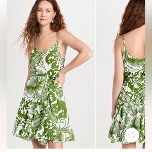 Velvet Vivian Dress green and white - size small